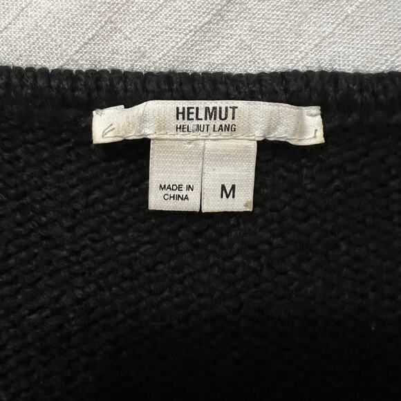 Helmut Lang Women's Black Scoop Neck Wool Blend Asymmetrical Knit Sweater Size M - Picture 10 of 12